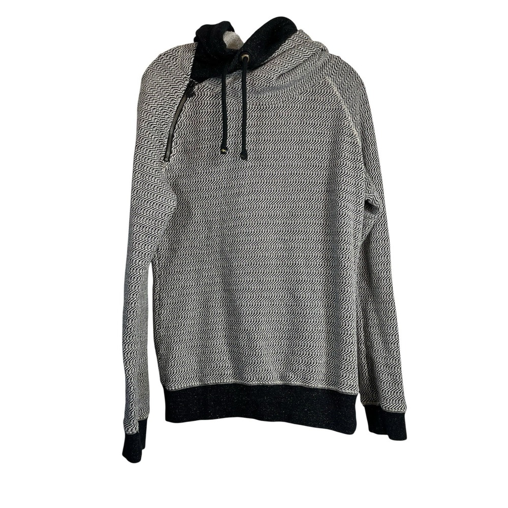 Maison Scotch & Soda Sz 3 (8 US) Women Hoodie Home Alone Double Hood Black Ivory